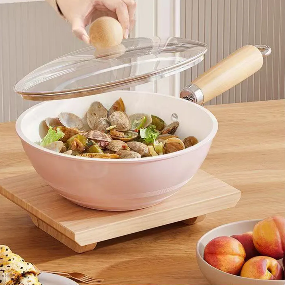 Mini Keramik Antihaft-Bratpfanne Wok Home Ei Steak Pfanne Pfannkuchen Gebratener Induktionsherd Gasherd Topf Küche Kochgeschirr Image