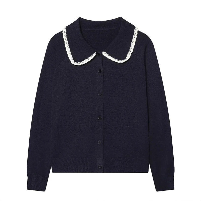 ZATRHMBM 2026 Primavera/Estate Nuovo Cardigan Lavorato a Maglia alla Moda con Collo Tondo Maglione Casual da Donna in Tinta Unita Stile Retrò