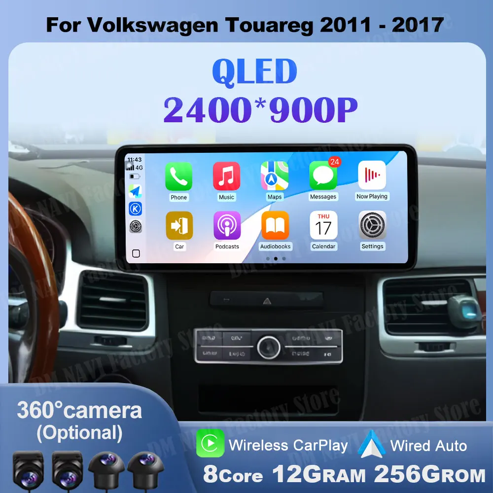 Drahtlose CarPlay für Volkswagen Touareg 2011-2017 Android14 Auto Multimedia Player GPS Navigation Audio DPS Stereo QLED 2400*900P Image