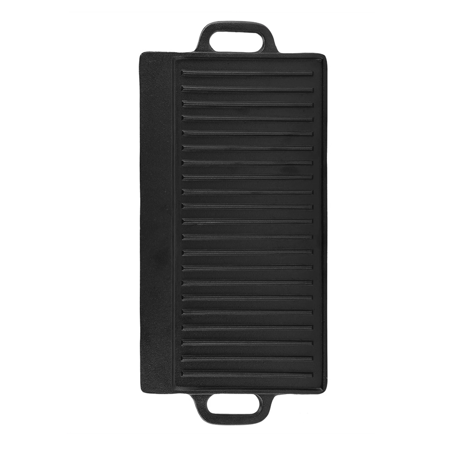 Antihaftbeschichtete Grillplatte aus Gusseisen, gerippter und flacher, doppelseitiger Back- und Kochtablett, Backgeschirr-Grillplatte Image