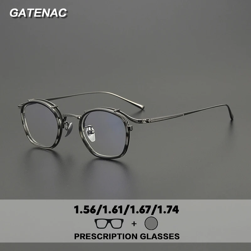 Gatenac Vintage Brillen Männer Angepasst Anti Blau Licht Lesebrille Frauen Photochrome Computer Myopie Brillen Image