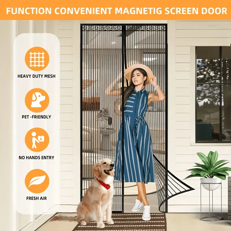 Glasfasergewebe, starke magnetische Saugkraft, freihändiges Ein- und Ausgehen, Moskitonetz-Tür Image