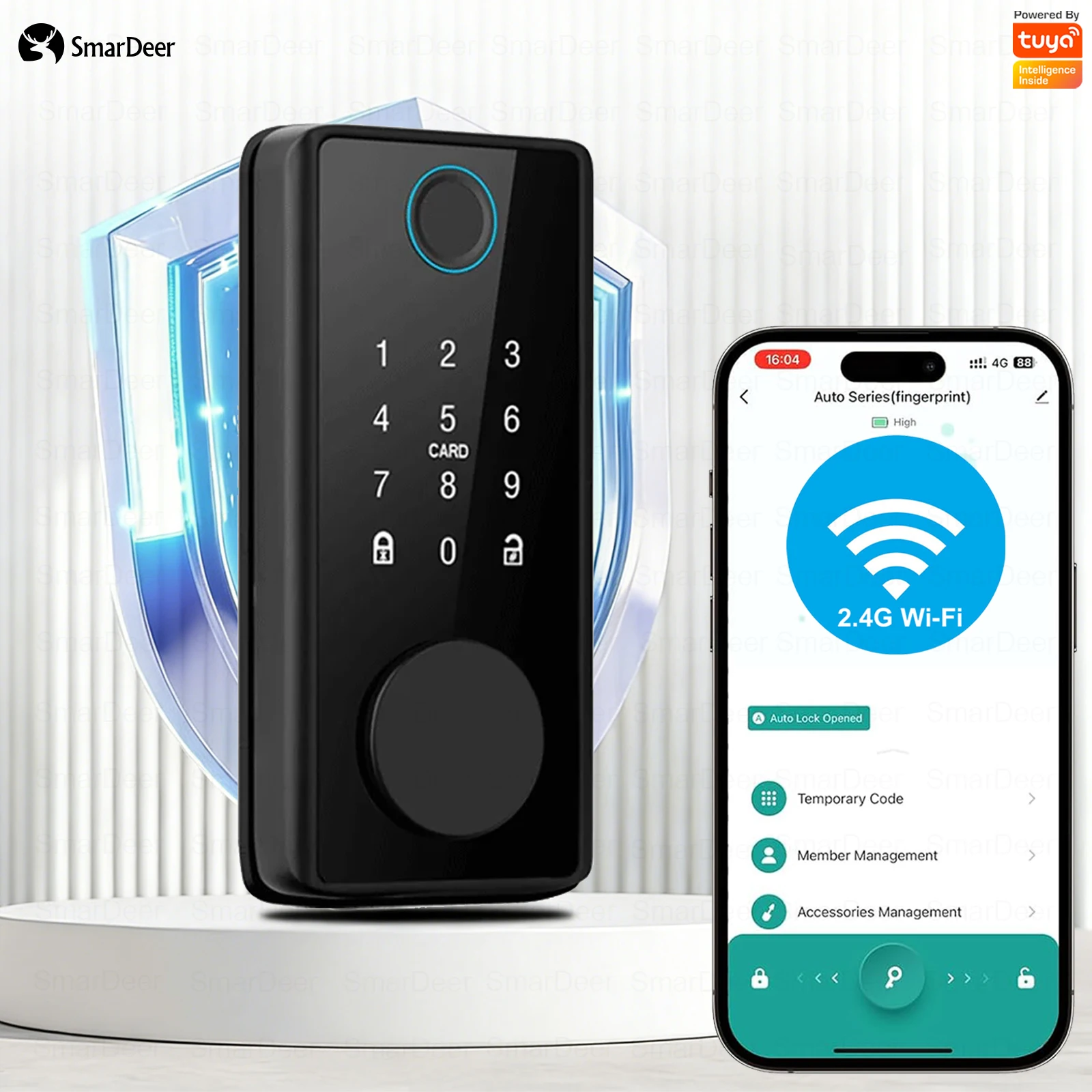 Serratura Intelligente - Serratura con Impronta Digitale e Tastiera Digitale, Serratura Elettronica WiFi con Codice Anti-Spia