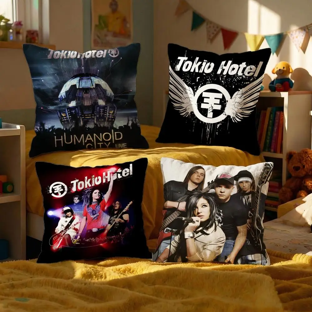 Music Tokio Hotel Kissenbezug, dekorative Kissenbezüge, Sofa-Bezug, 50 x 50 cm, 4-teilig, 45 x 45 cm, 40 x 40 cm, Kissenbezug