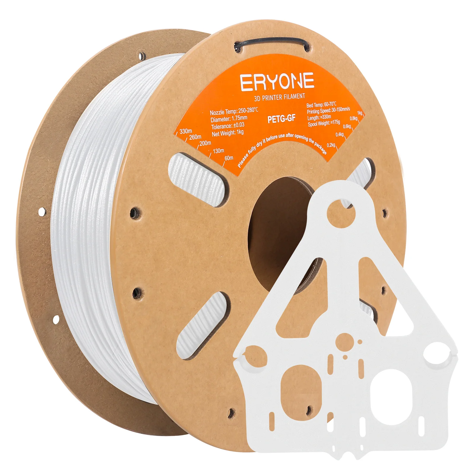 ERYONE 1,75mm PETG GF 3D-Druckfilament 1kg Spule Glasfaser-Verstärkt für Stärkere Drucke Hohe Zugfestigkeit Image