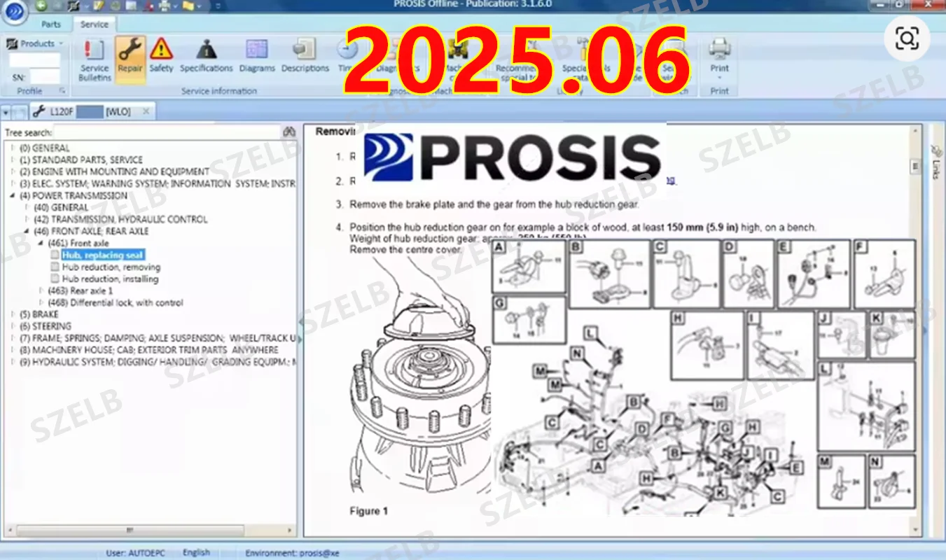 PROSIS 06.2025 Offline-Teilekatalog und Serviceinformationen für Baumaschinen Image