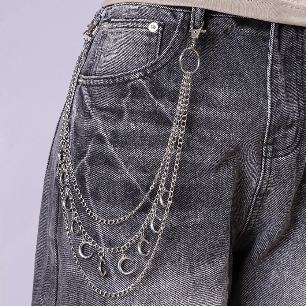 Punk-Metall-Taschenkette Hip-Hop Hipster Coole Hosenkette für Männer und Frauen Rock-and-Roll-Accessoire Taillenkette Schlüsselanhänger