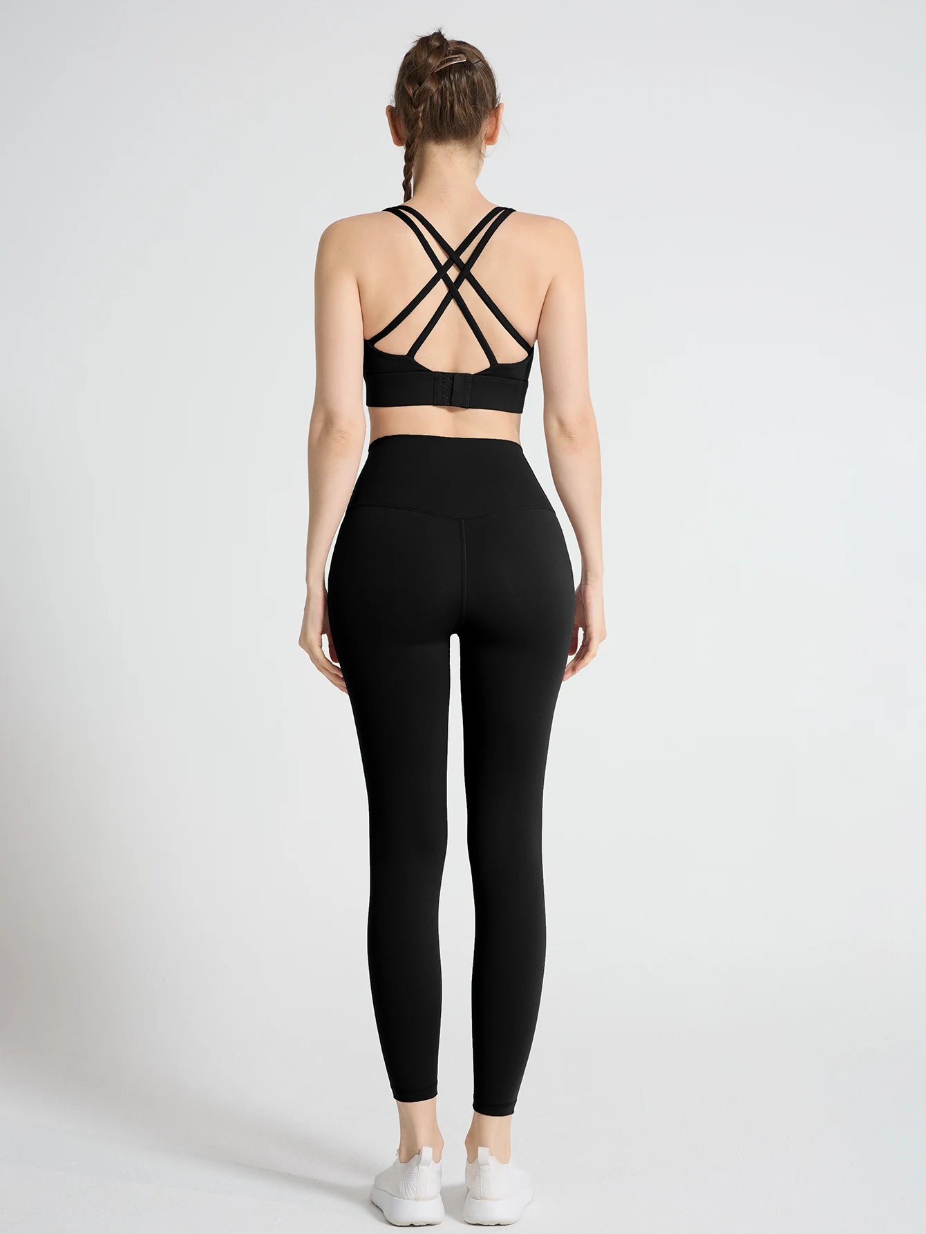 Ensemble de sport 2 pièces pour femme : survêtement, tenue de yoga, vêtements de sport de gym, legging taille haute, sous-vêtements, vêtements d'entraînement
