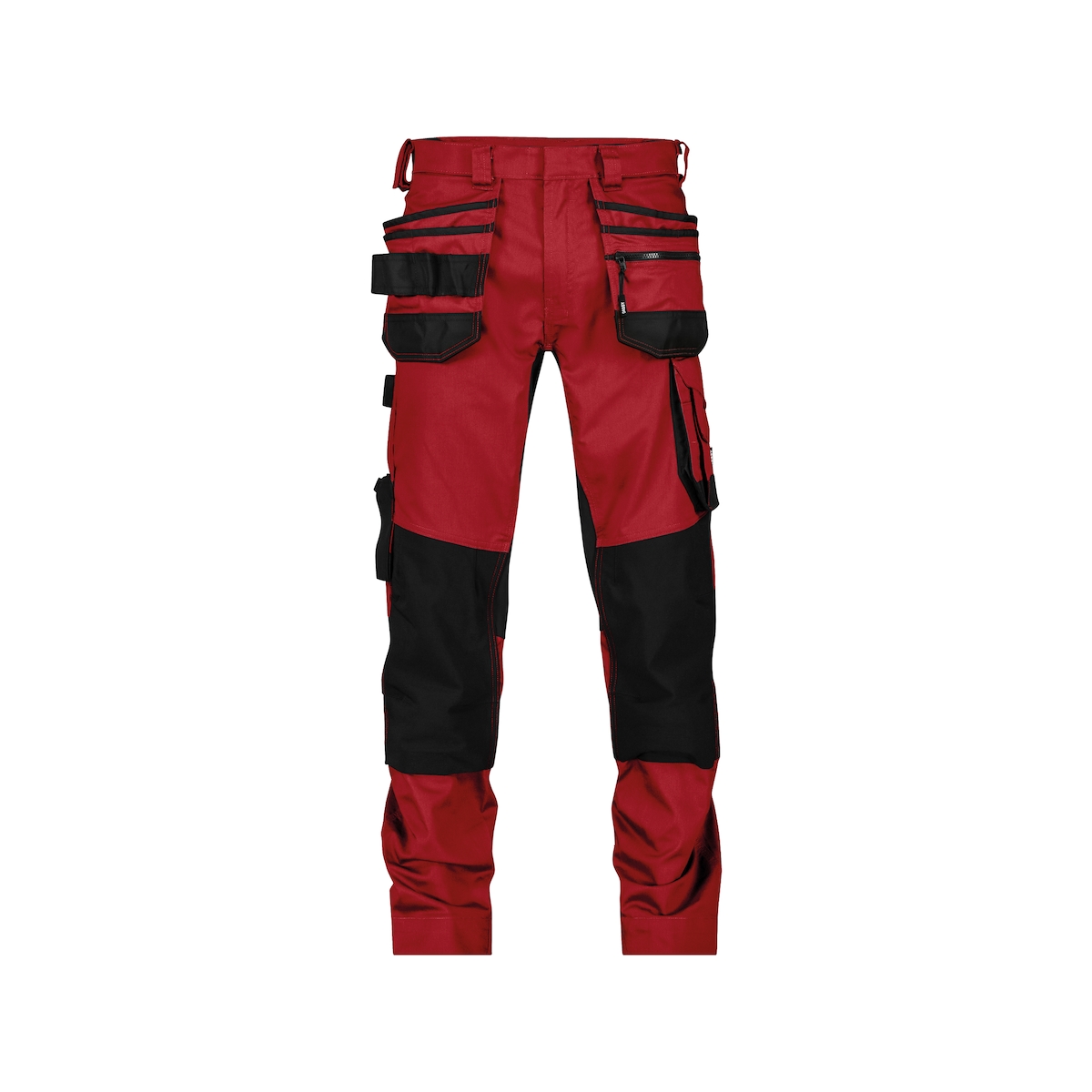 DASSY Arbeitshose FLUX NEXT - Holstertaschen - Kniepolster - Stretch - Recycelt rot/schwarz 46 STANDARD