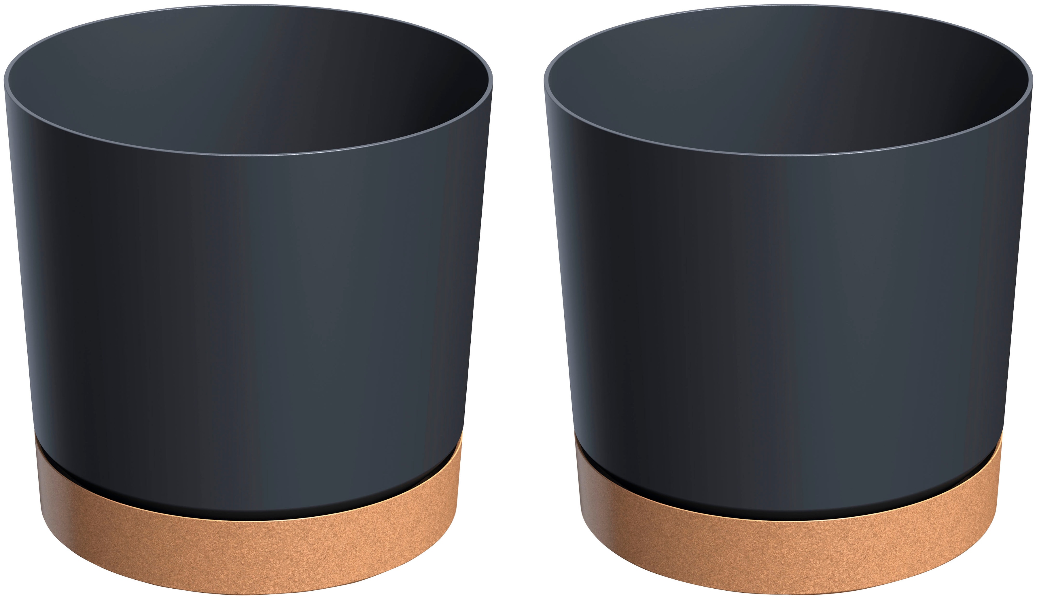 Blumentopf PROSPERPLAST "TUBO PM", grau (anthrazit), H:28,3cm Ø:29,2cm, Kunststoff, Pflanzgefäße Image