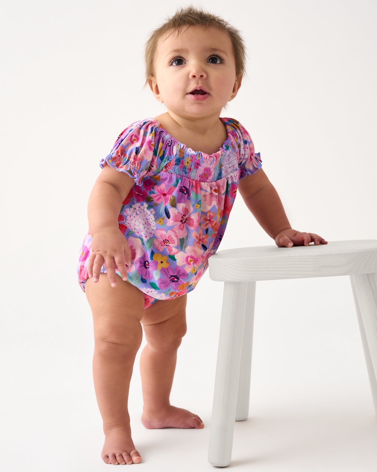 Sweet Sprigs Smocked Bamboo Baby Bubble Romper - 2T