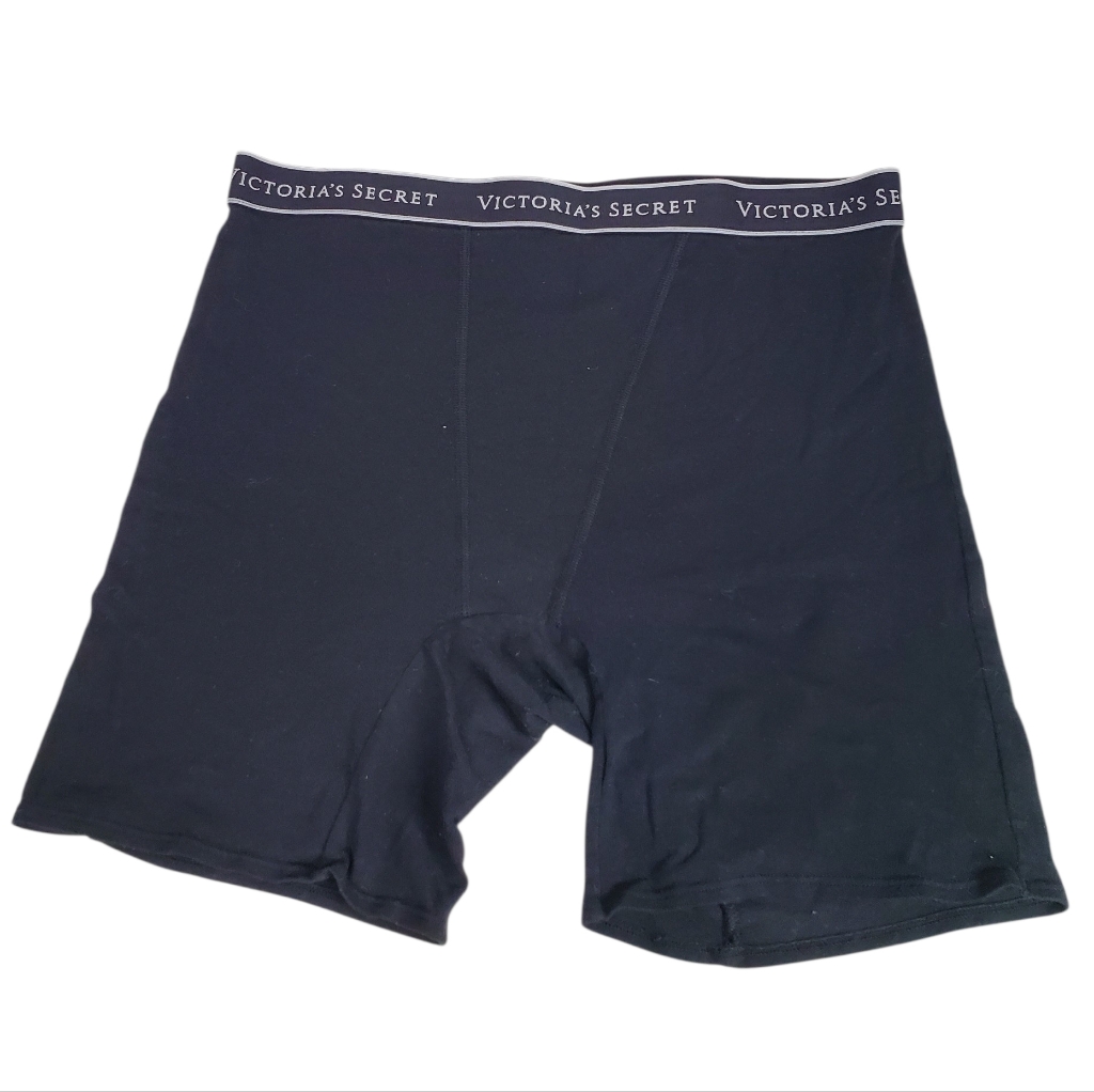 Victoria's Secret Intimates & Sleepwear | Victoria's Secret Boy Brief Shorts Underwear Black Size Large Logo Band Grunge | Color: Black/White | Size: L