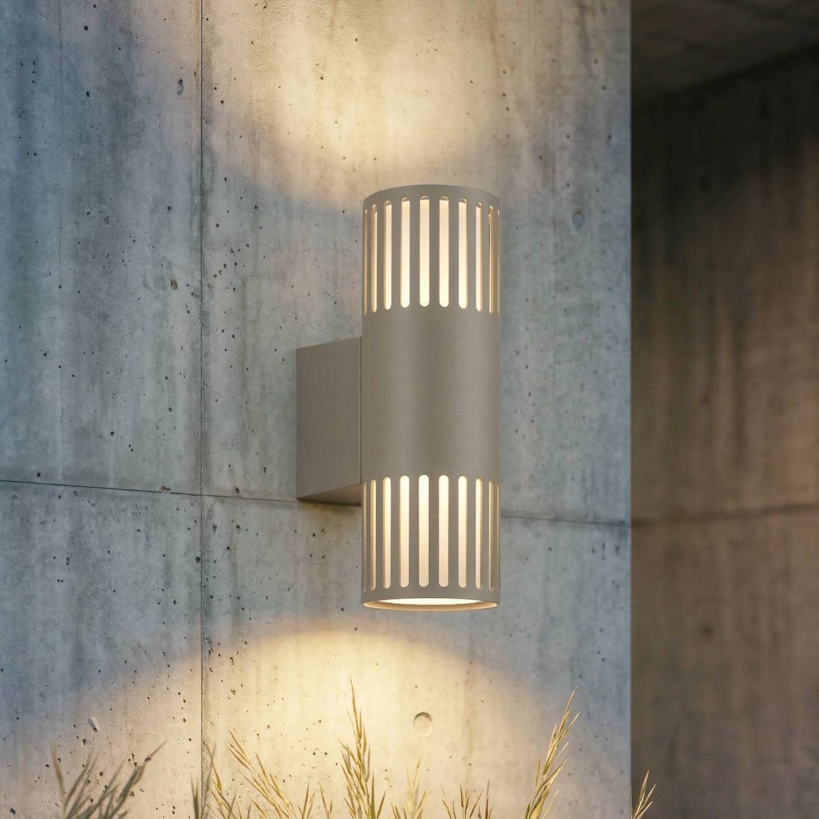 Outdoor Wall Light Lurinda Lindby, dimmable, Alu / grey / zinc, metal, Modern, Outdoor Wall Light