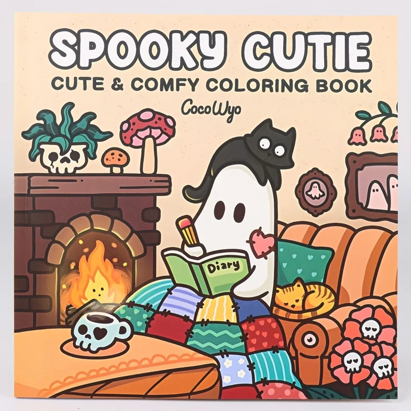 Gruseliges süßes Malbuch für Erwachsene und Jugendliche mit entzückenden gruseligen Kreaturen, Halloween, kreative besondere Festtagsgeschenke Image