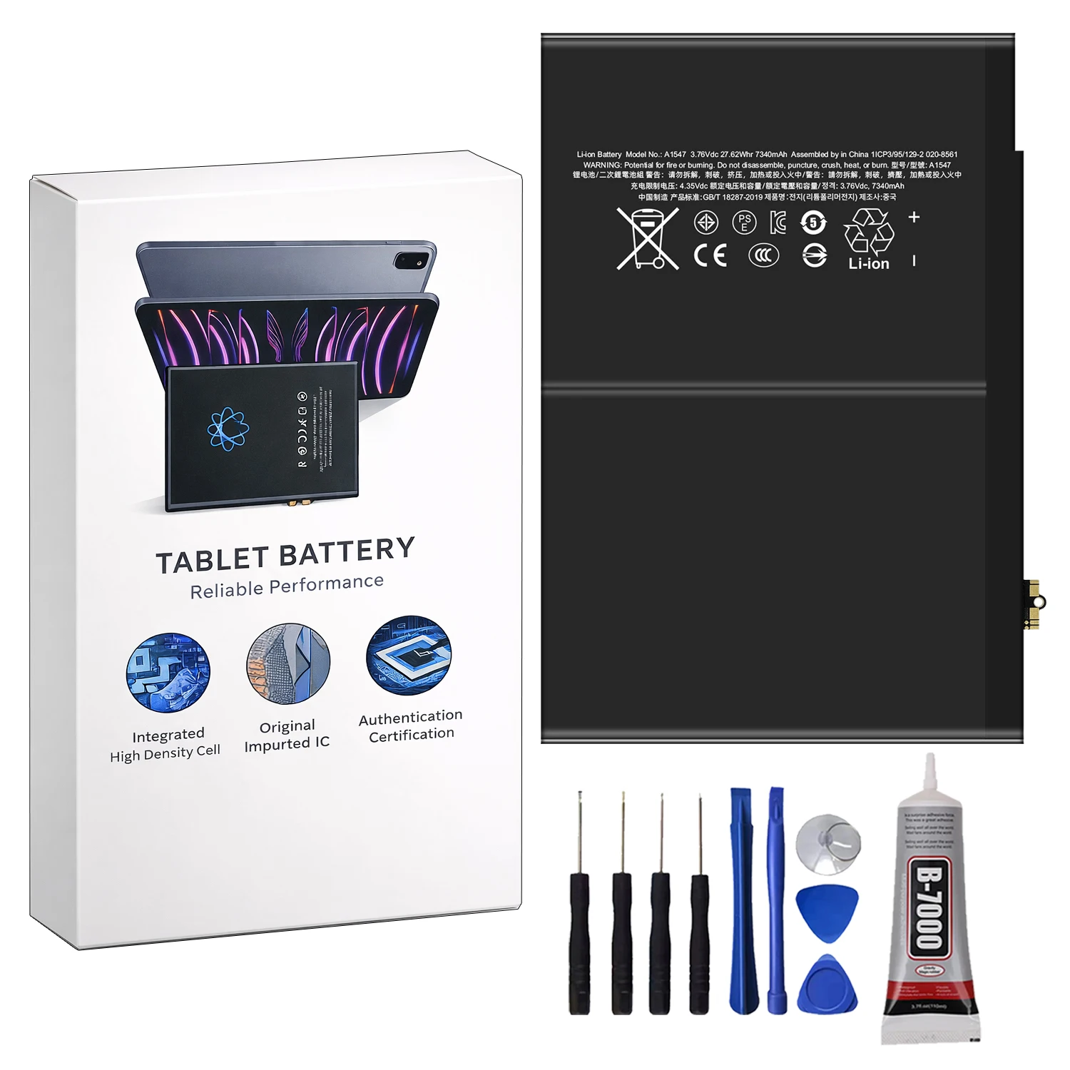 100 % brandneuer 7340-mAh-Tablet-Akku für Apple Ipad Air 2 Air2 A1547 A1566 A1567 wiederaufladbare Batterien + kostenlose Werkzeuge Image