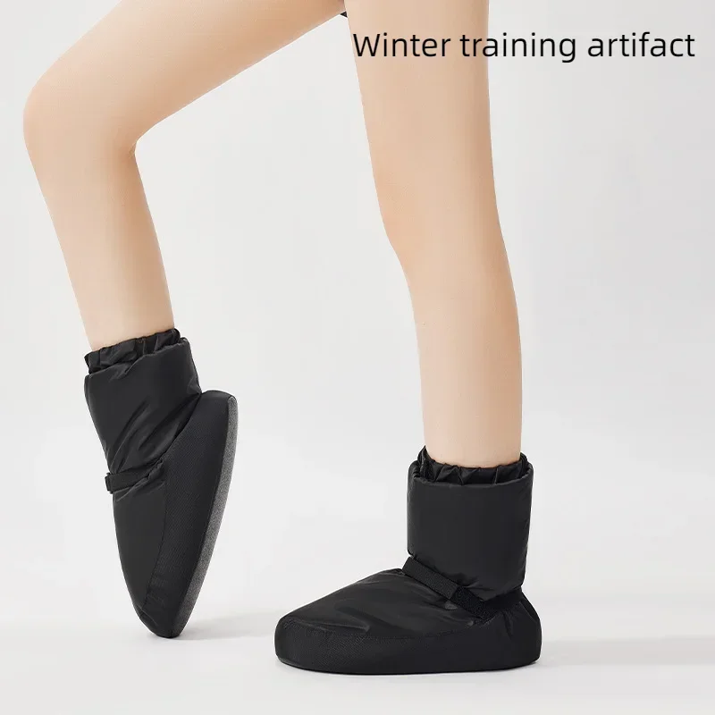 Ballett-Wärmestiefel für Damen, weichsohlige Baumwoll-Trainingsschuhe, professionelle, plüschige und verdickte Winter-Tanz-Wärmeschuhe für Kinder Image