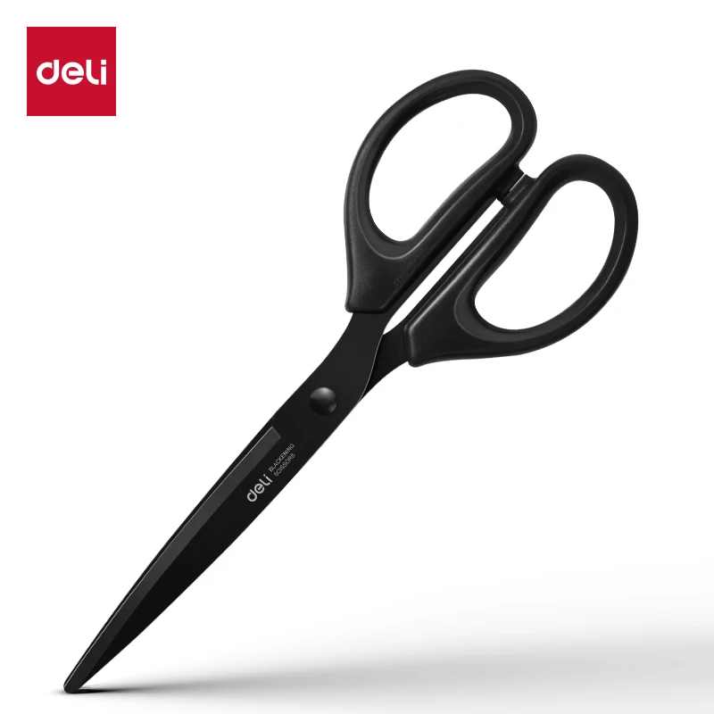 Deli Black Blade Schere für Schreibwaren, 180 mm, 7 Zoll, Edelstahl, rostfrei, scharf, für Büro, Zuhause, Schule, Basteln, Schneidwerkzeug Image