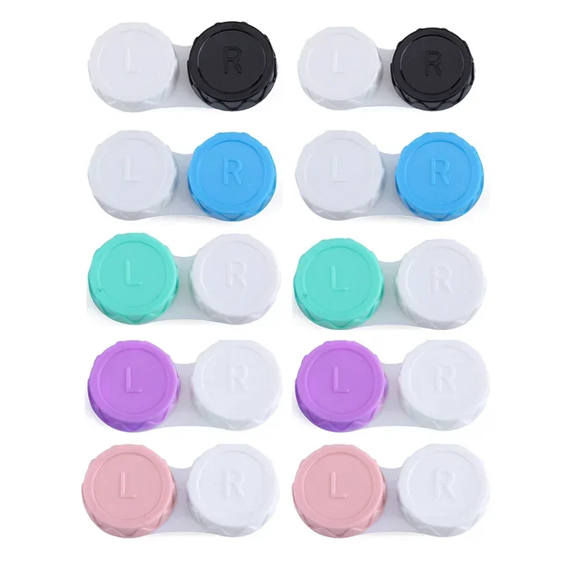 10 Stück Kontaktlinsenbehälter für Augen, Reiseset, Halter, Glas, Kosmetik, Kontaktlinsenbehälter, Box, Behälter, Reisezubehör, Schwarz Image