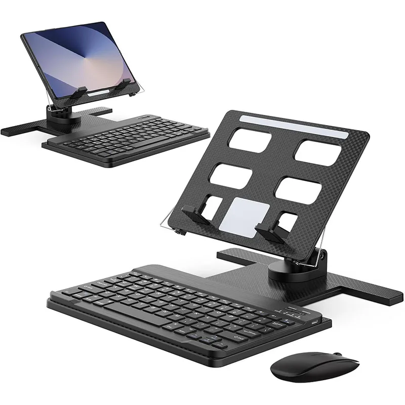 Tragbarer Tablet-Ständer mit Bluetooth-Maus, Tastatur, faltbare Halterung für IPad, Samsung, Huawei, Xiaomi, 4,7–12,9 Zoll Tablets Image