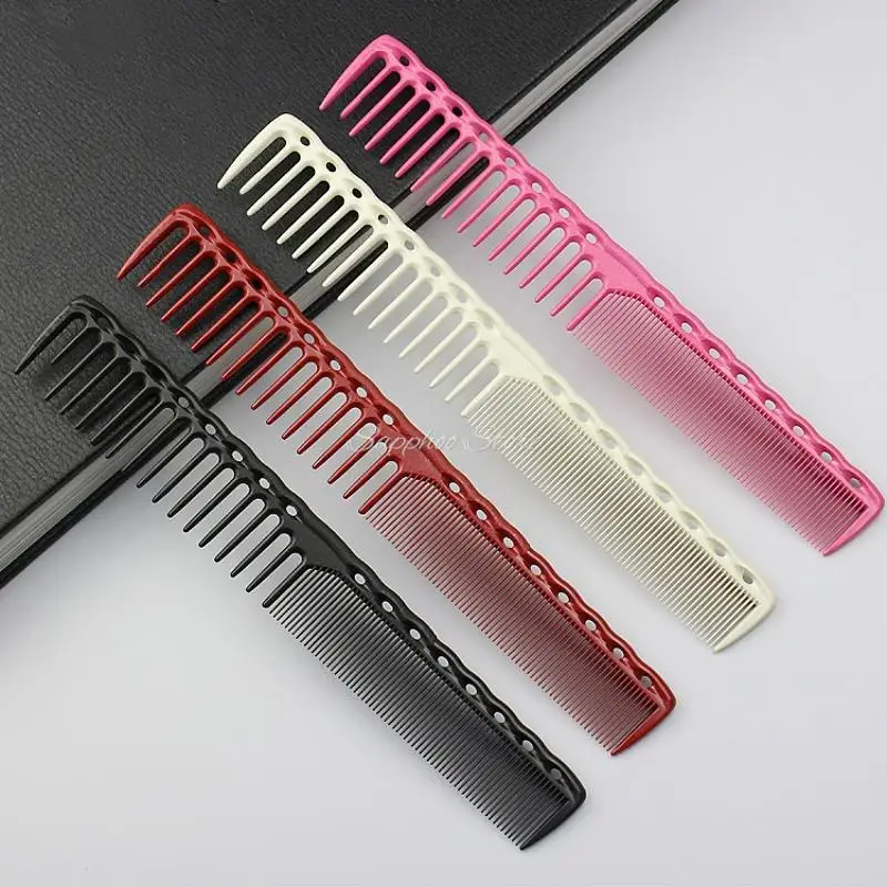 Japanischer doppelseitiger Kamm mit hitzebeständiger Hitzebeständigkeit, 18,5 cm, klassischer multifunktionaler Haarschnittkamm aus Kunstharz für den Friseursalon Image