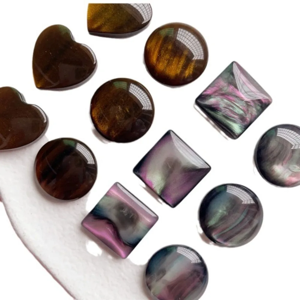 8 Stück bernsteinfarbene geometrische Schuhanhänger in Aurora-Farben, Schuhzubehör für Damen-Lochschuhe, Sommerschuhe Image