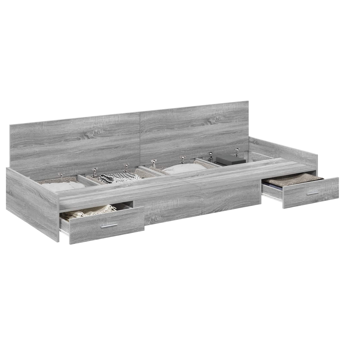 vidaXL Bettrahmen mit Kopfteil Graues Sonoma 80 x 200 cm Holzwerkstoff Image