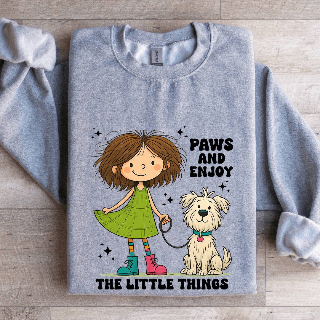 Paws And Enjoy The Little Things Sweatshirt M Black