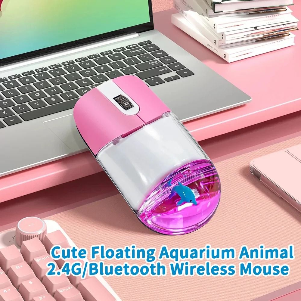 Creative Floating Aquarium Dual Mode Wireless Mouse clownfish