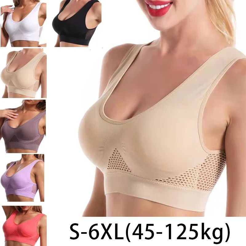 AirFlex Seamless Sports Bra For Women Breathable Mesh Support e 5xl (105 115kg)