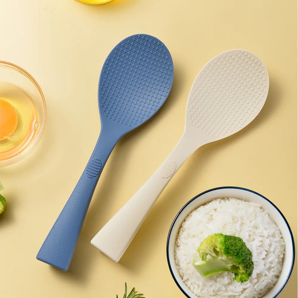 Heat Resistant Silicone Rice Spoon Non Stick Vertical Rice Paddle For Rice Cooker blue
