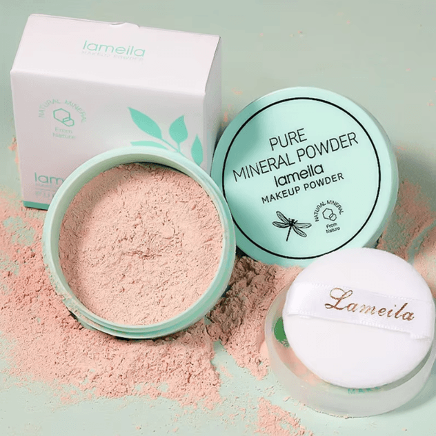 3 Color Facial Loose Powder, Waterproof Oil Control Honey Powder, Long lasting Makeup Powder With Powder Puff 03