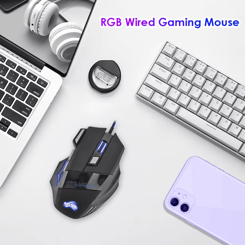 RGB Wired Gaming Mouse 5500 DPI Ergonomic 7 Button Optical Mouse For PC RGB Wired Gaming Mouse 5500 DPI Ergonomic 7 Button Optical Mouse For PC