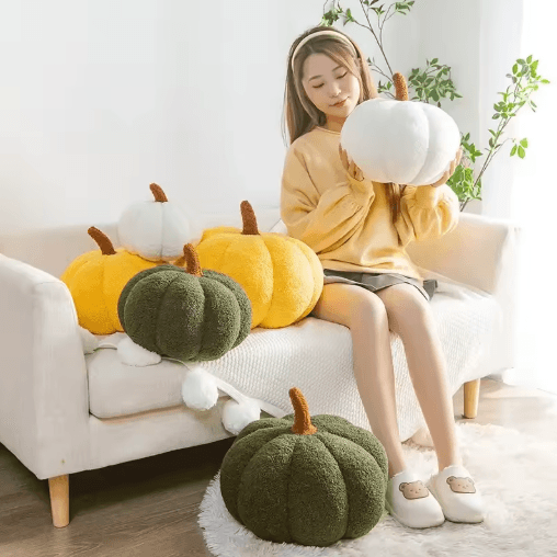 Cute Plush Pumpkin Decorative Pillow For Sofa & Home Decor yellow 20cm
