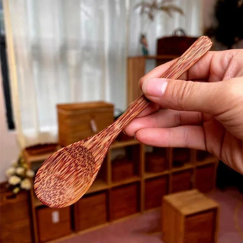 Handcrafted Natural Coconut Wood Spoon And Sustainable Kitchen Tableware Handcrafted Natural Coconut Wood Spoon And Sustainable Kitchen Tableware