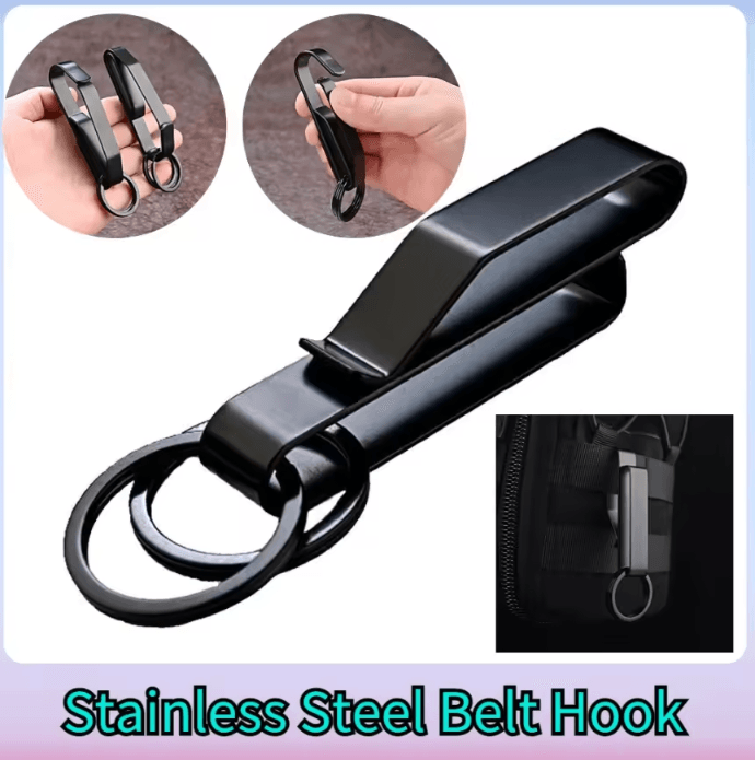 Stainless Steel Tactical Carabiner Keychain Heavy Duty Belt Hook & EDC Outdoor Utility Clip Stainless Steel Tactical Carabiner Keychain Heavy Duty Belt Hook & EDC Outdoor Utility Clip