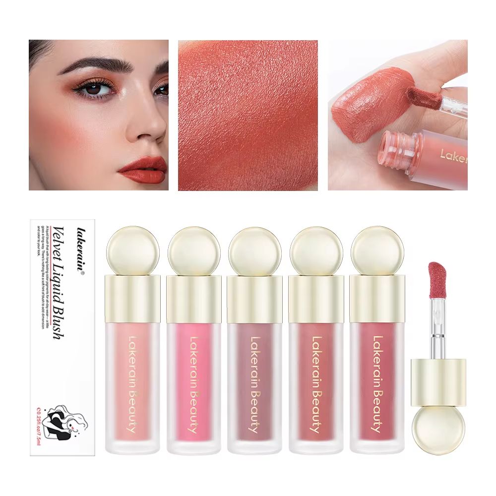 VelvetGlow Liquid Blush Soft Matte Liquid Cream Blush For Natural Pink Cheek Color neutral Pink