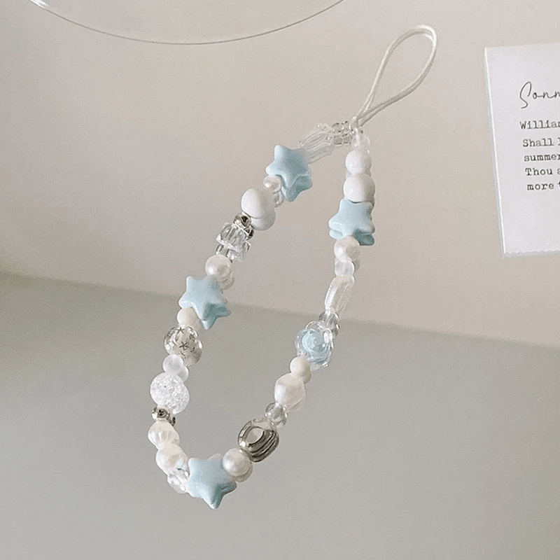 Korean Star Pearl Phone Charm Strap Beaded Phone Lanyard Korean Star Pearl Phone Charm Strap Beaded Phone Lanyard