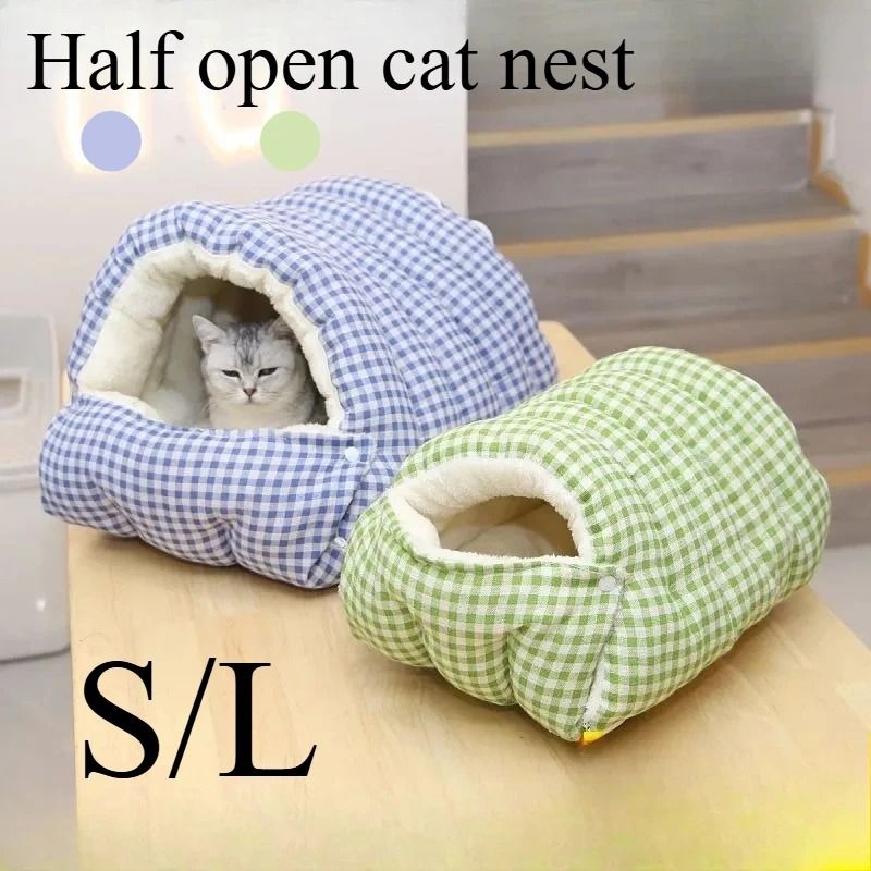Cozy Foldable Winter Pet Sleep Bed green s