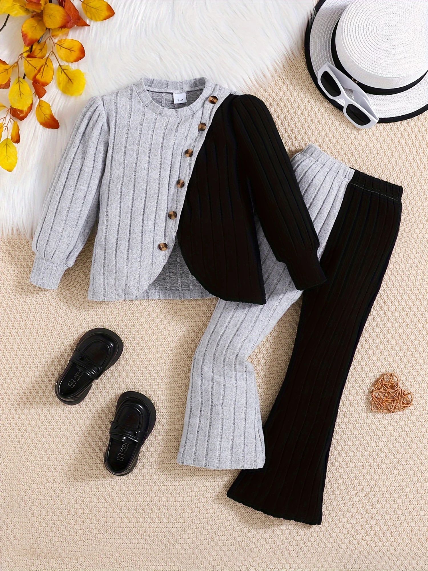 Toddler Girls Winter Fleece Jacket And Snow Pants Set gray 4 5 Years