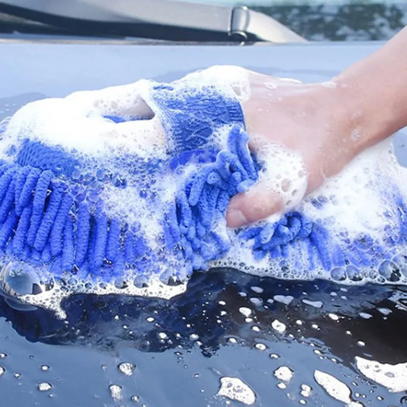 Car Cleaning Gloves Microfiber Auto Washer Sponge Towel For Vehicle Care 1pc