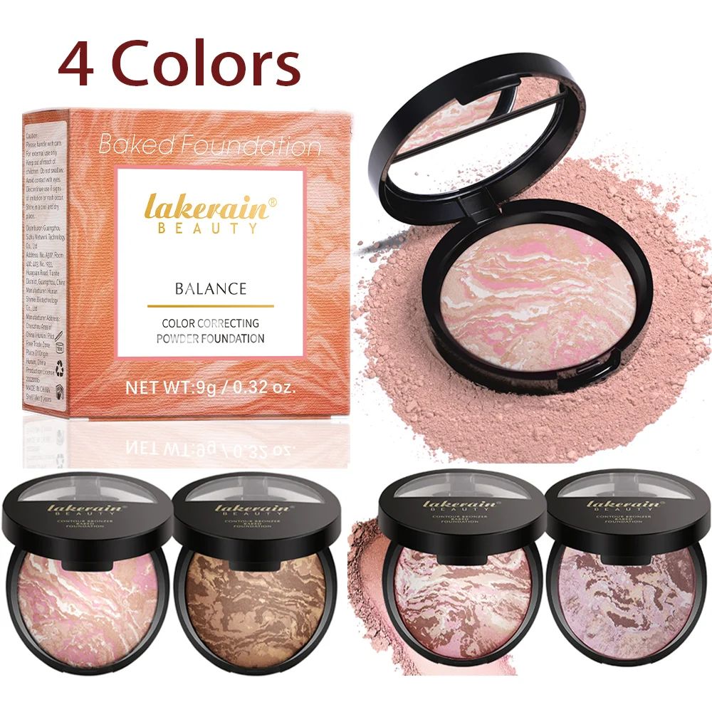 BrightFilter Baked Powder Foundation Demi Matte Color Correcting Powder Foundation With Oil Control medium