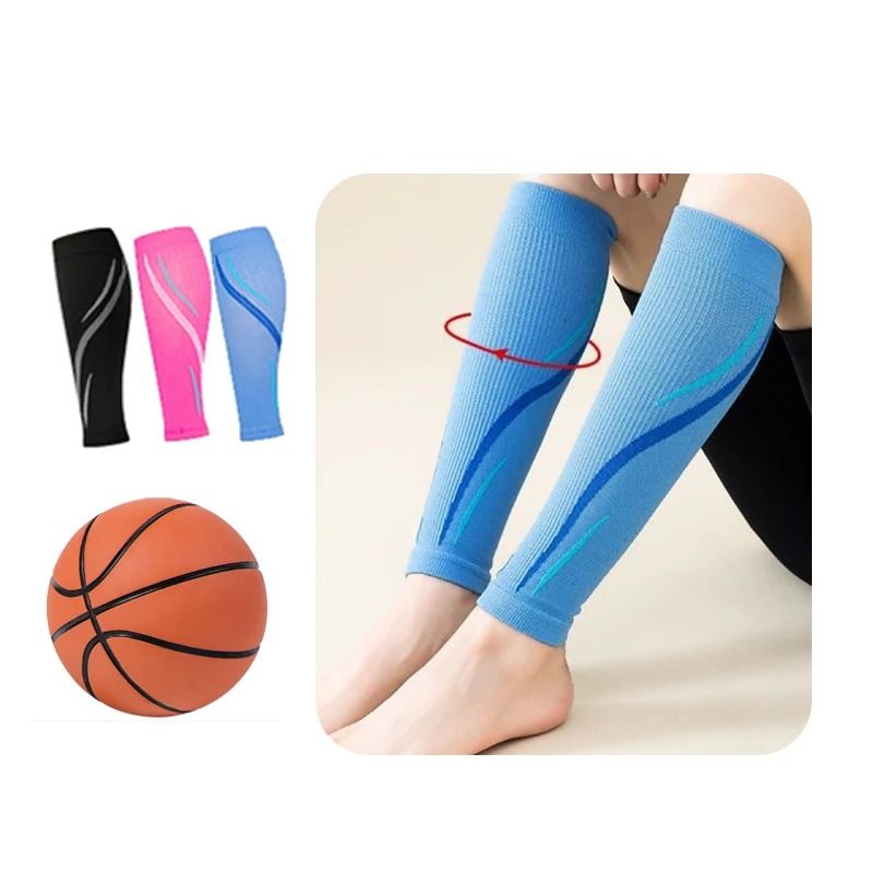 Professional Medical Grade Calf Compression Sleeves (Pair) blue s