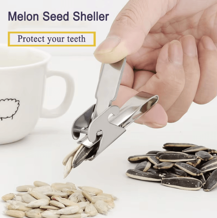 Stainless Steel Melon Seed & Nut Opener Multi Function Shell Cracker Tool peanut Clip