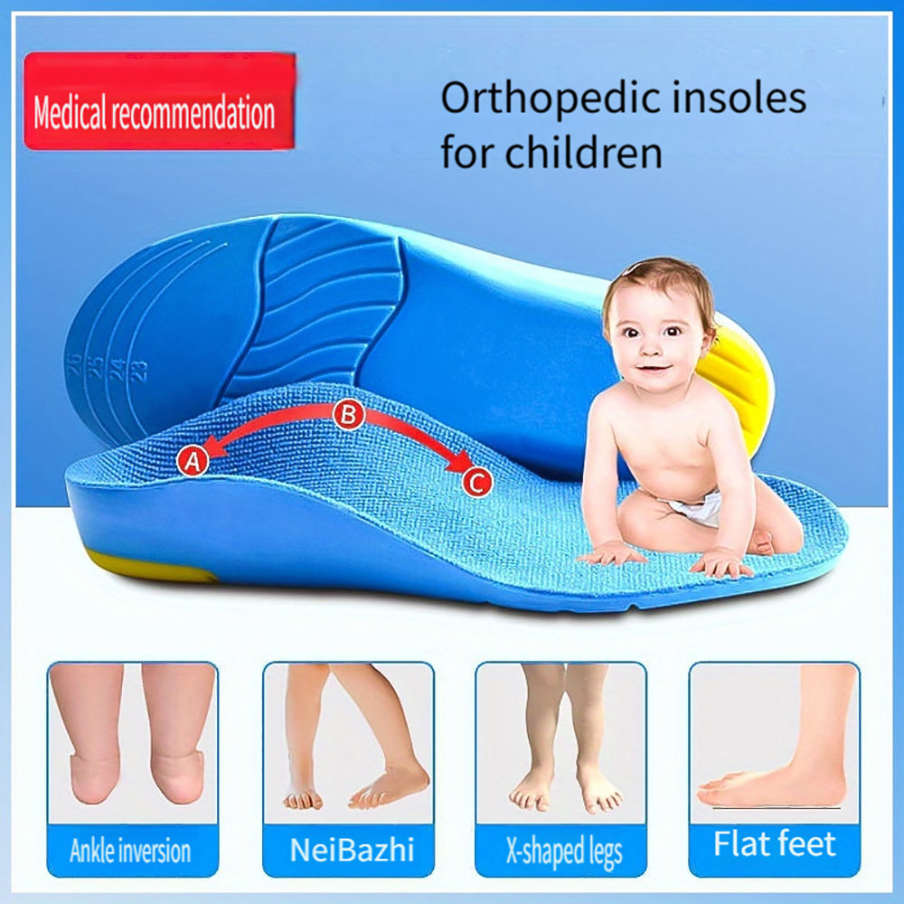 Kids Orthotic Insoles For Flat Feet Arch Support & All Day Comfort 2y To 3.5y