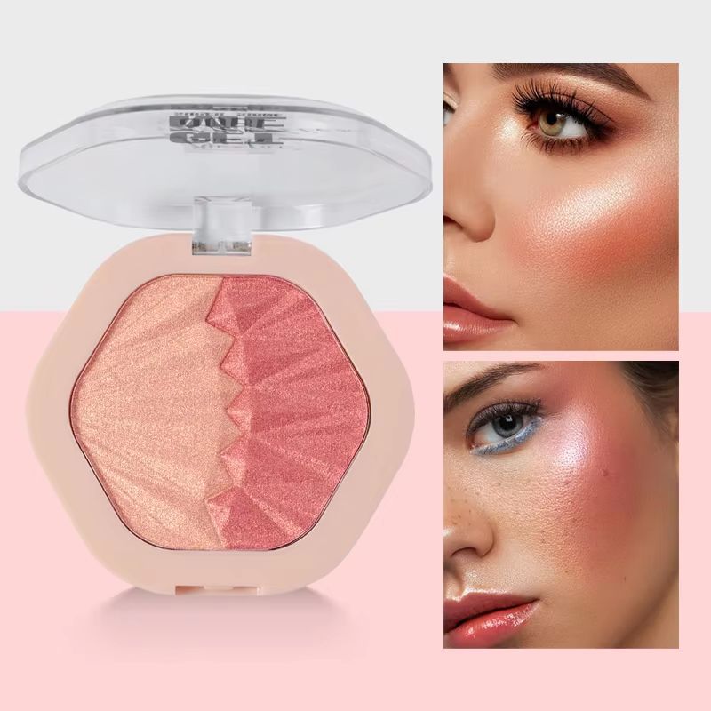 2 Color Cream Blush Palette Contour And Highlight Blush Duo Face Makeup golden Glow