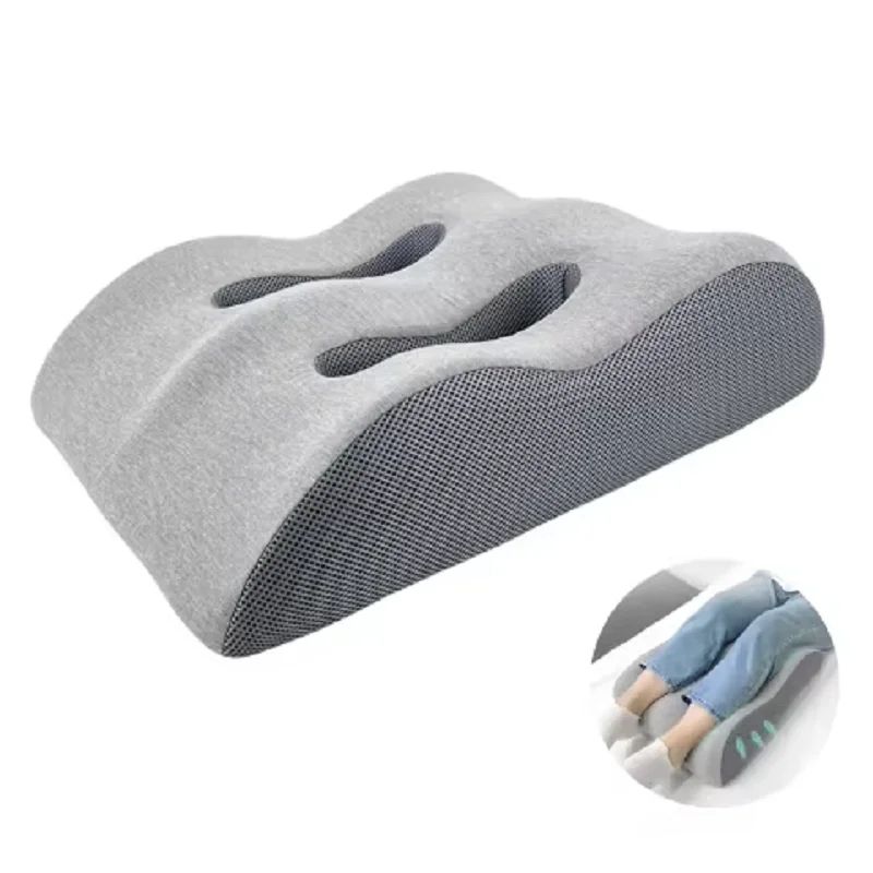Ergonomic Memory Foam Leg Elevation Pillow Foot Support Cushion light Gray