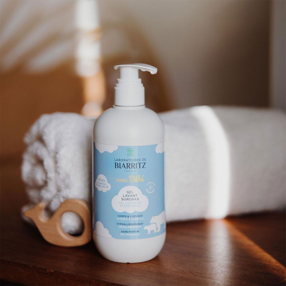Laboratoires DE Biarritz GEL Lavant Surgras Sans Parfum - Gel lavant surgras bio, sans 2x200 ml