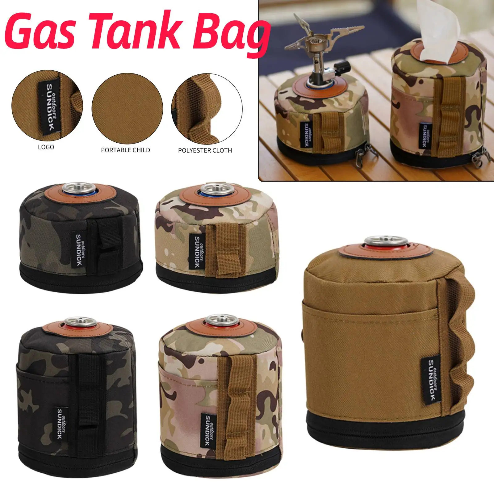 Camping-Gaskartuschen-Schutzhülle 230/450g Gastank-Etui Gaskartuschenhülle BBQ Picknick Outdoor Camping Zubehör Image