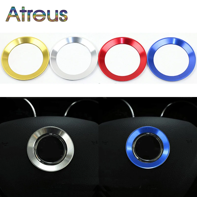 Aluminium-Lenkrad-Abdeckungs-Logo-Ring für Volkswagen VW Passat B6 Skoda Octavia z A5 A7 kodiaq Fabia Rapid Yeti Superb karoq Image