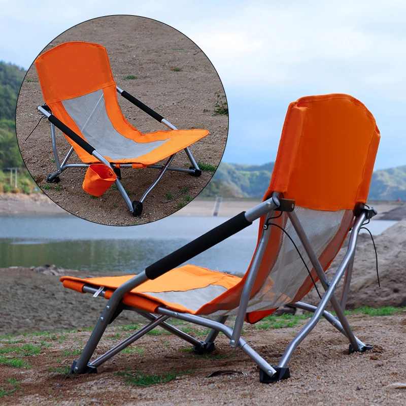 Outdoor-Strandstühle, tragbarer Klappstuhl, Rückenlehne und Getränkehalter für Camping, Angeln, Reisen, Grillen, faltbare Möbel, Picknick